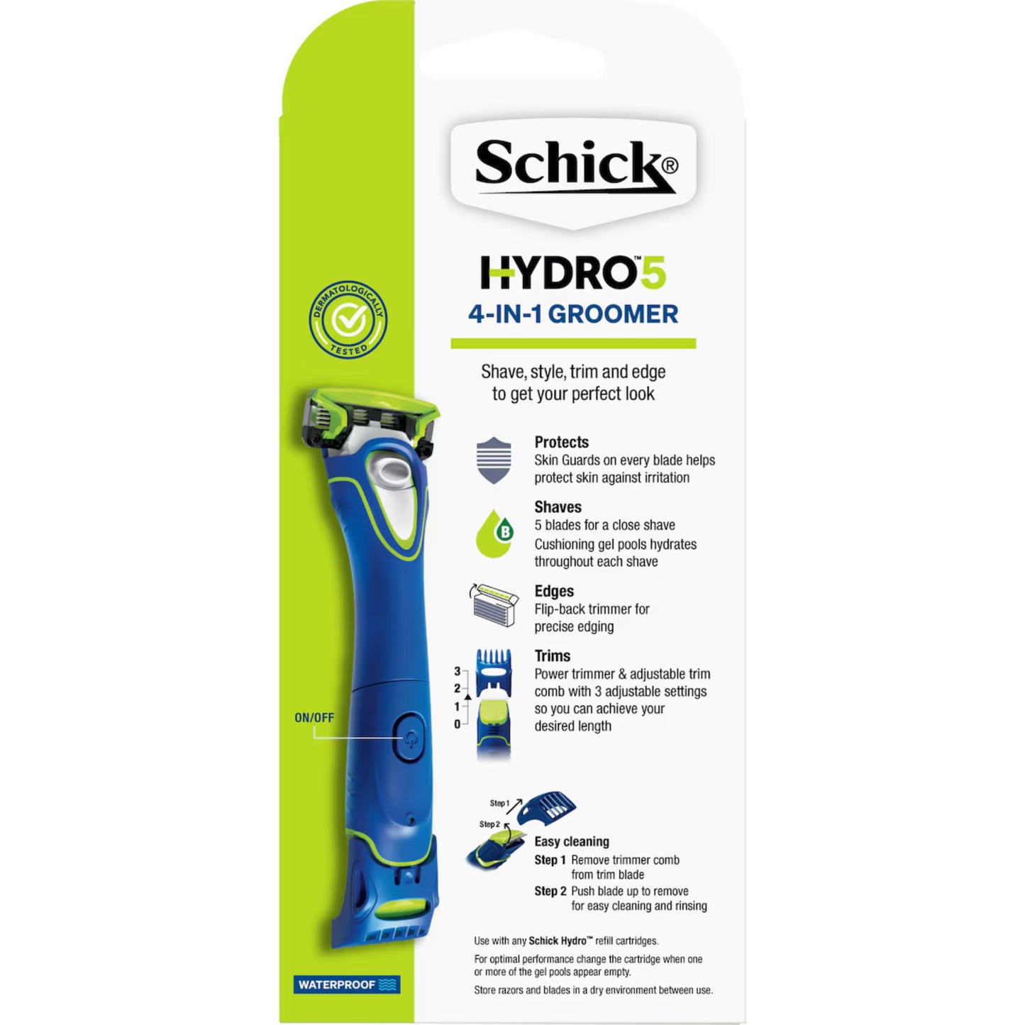 Schick Hydro 5 Groomer Razor Kit for Men, 4-In-1 Power Trimmer