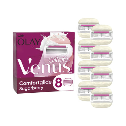 Gillette Venus Comfortglide & Olay Sugarberry Razor Refill Blades 8 Count