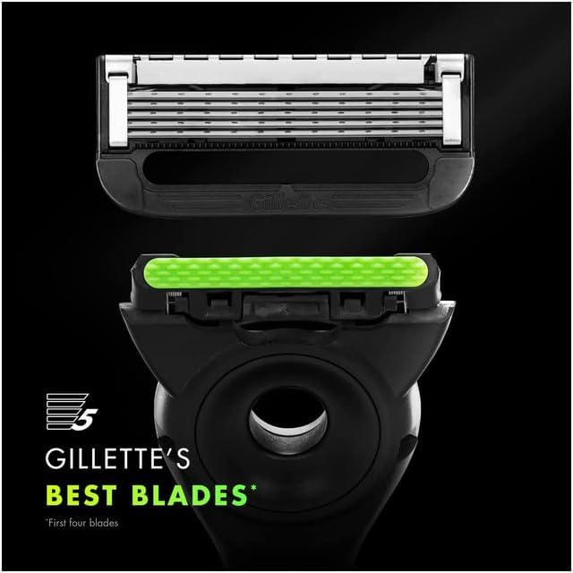 Gillette Labs Exfoliating Razor with Magnetic Stand + 4 Blade Refills + Shaving Gel