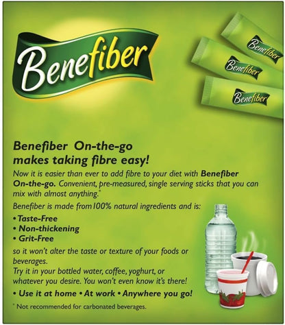 Benefiber Natural Fibre Supplement On-the-Go Stick 28 Sticks x 3 Pack