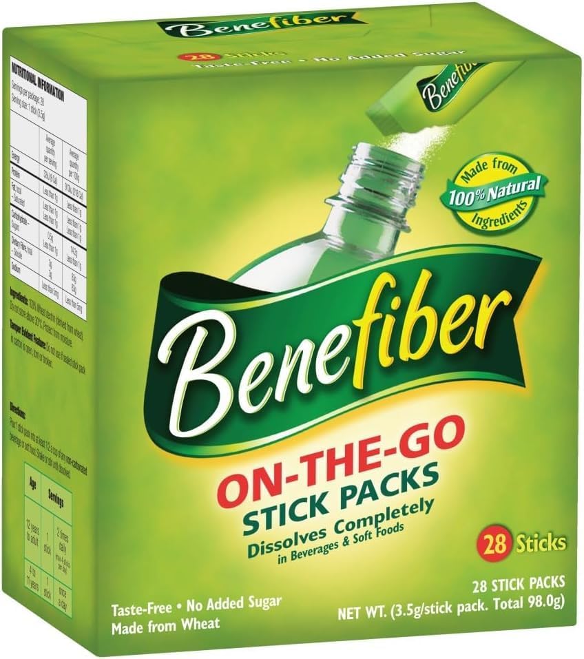 Benefiber Natural Fibre Supplement On-the-Go Stick 28 Sticks x 3 Pack