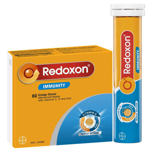 Redoxon Immunity Vitamin C, D and Zinc Orange Flavoured Effervescent Tablets 60 pack
