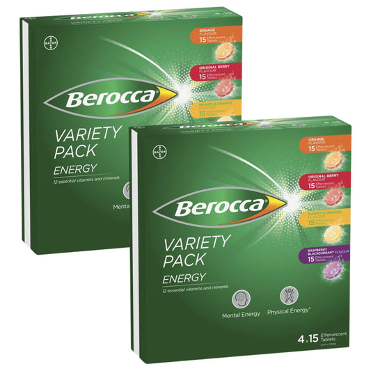 Berocca Energy Variety 60 Effervescent Tablets (Pack of 2)