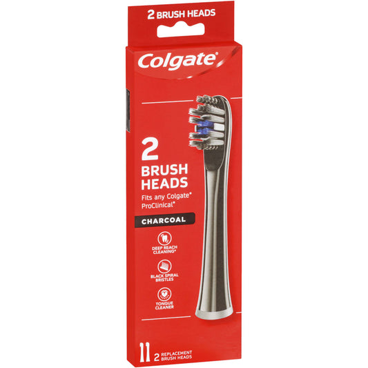 Colgate Pro Clinical Deep Clean Brush Heads 2 Pack Black