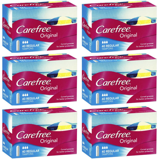 Carefree Original Tampons Regular 40 Pack (6 x)