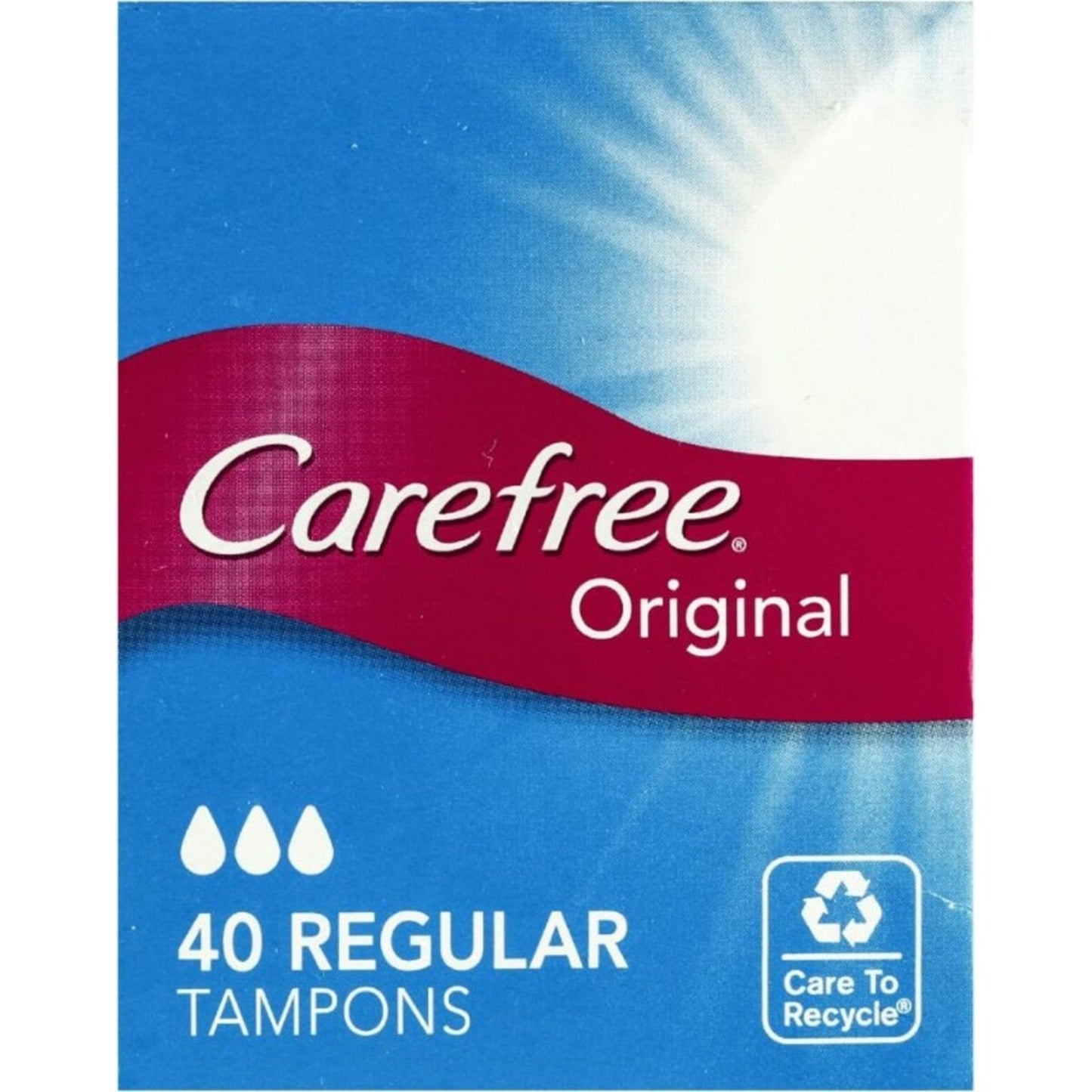 Carefree Original Tampons Regular 40 Pack (6 x)