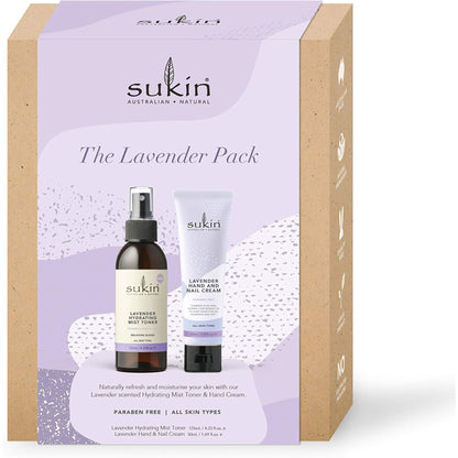 Sukin The Lavender Pack Gift Pack Hydrating Mist Toner and Hand Cream